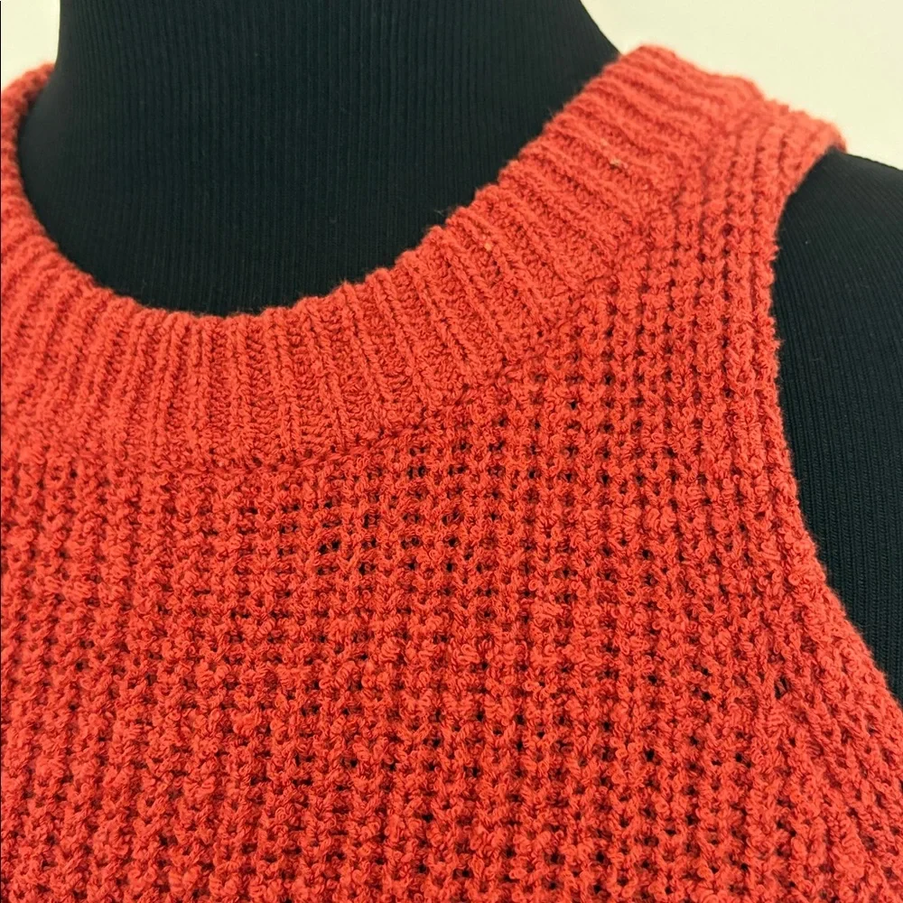 Madewell Red Ribbed Knit Sleeveless Sweater Size Small - Picture 4 of 7